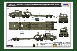 Hobby Boss 85527 Scammell Commander with 62 tonne Crane Fruehauf semi-trailer 1/35 – zdjęcie 6