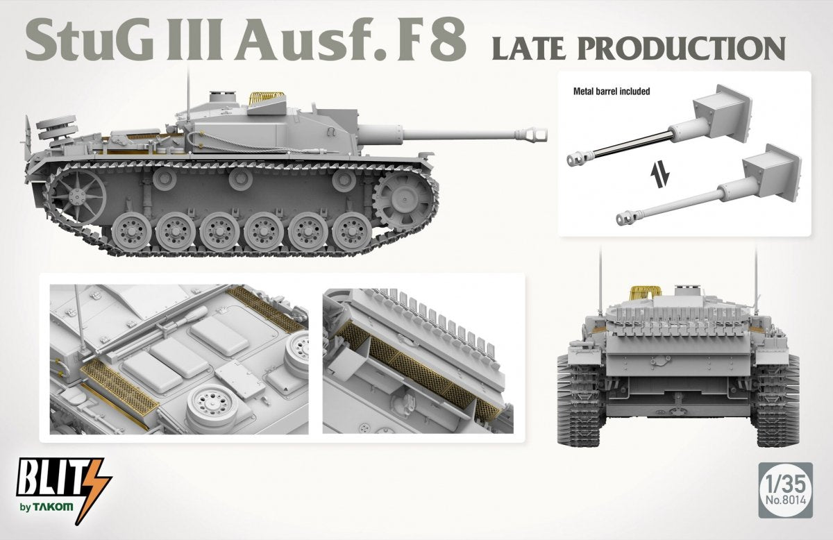 Takom 8014 Stug III Ausf.F8 Late Production 1/35 – imagen 4