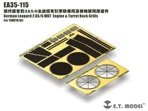 E.T. Model EA35-115 German Leopard 2 A5/6 MBT Engine &amp;amp; Turret Rack Grills For TAMIYA Kit 1/35 – imagen 4