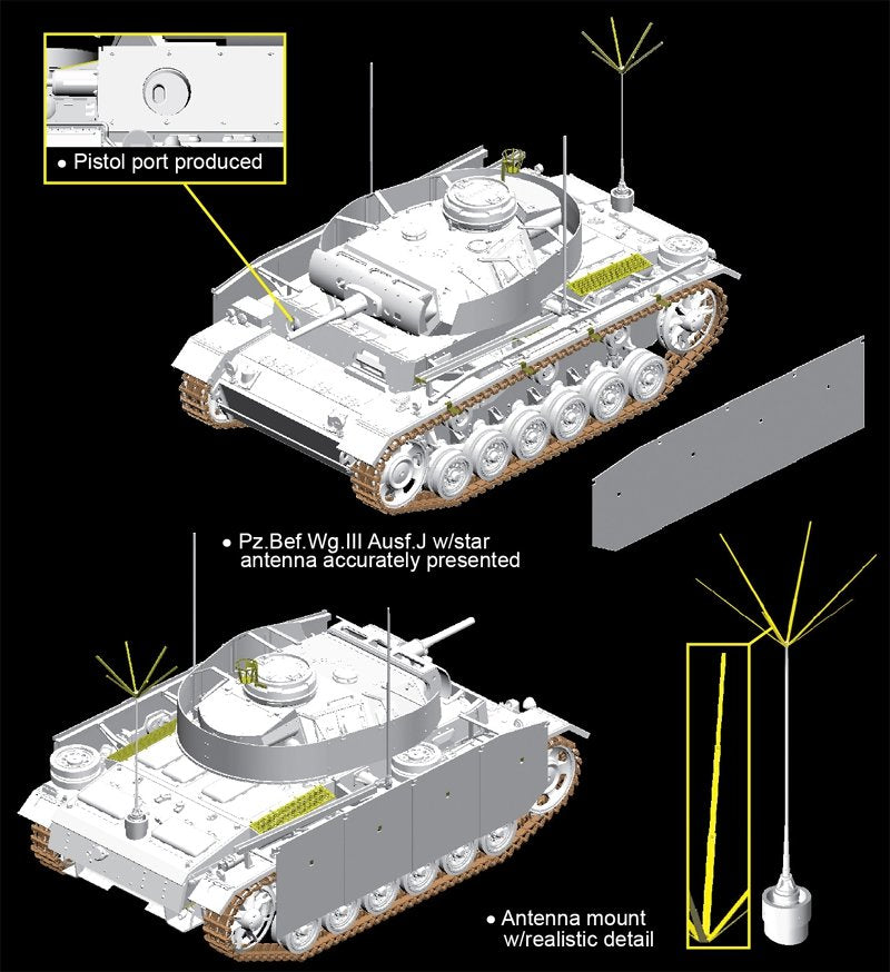 Dragon 6570 Pz.Bef.Wg.III Ausf.J w/Schurzen 1/35 – imagen 2