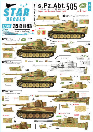 Star Decals 35-C1143 s.Pz.Abt. 505 # 1. 1/35