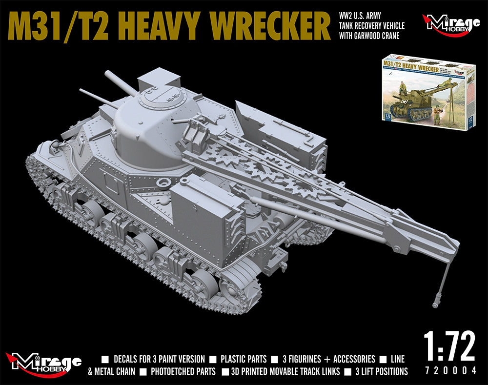 Mirage Hobby 720004 M31/T2 Heavy Wrecker WW2 US. Army 1/72 – immagine 4