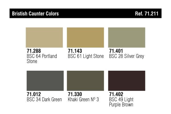 Vallejo 71211 British Caunter Colors (6x17ml) – immagine 2