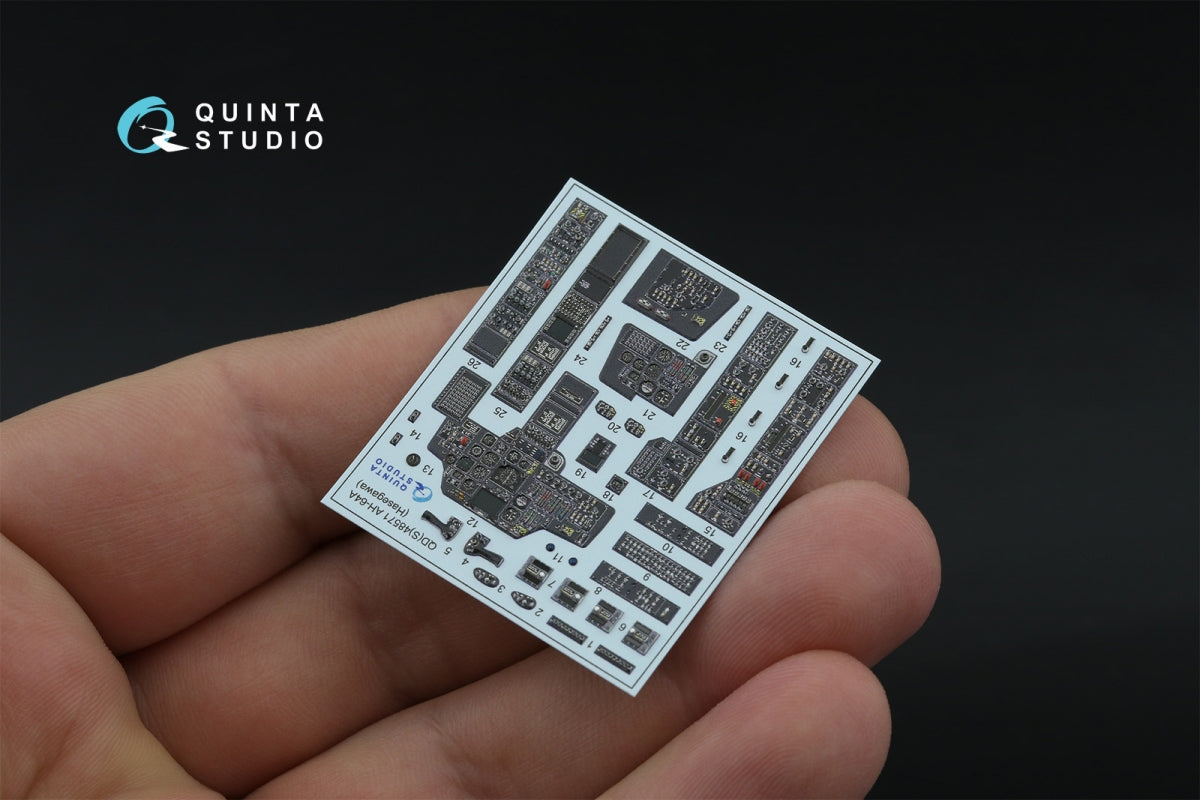 Quinta Studio QD48571 AH-64A 3D-Printed &amp;amp; coloured Interior on decal paper (Hasegawa) 1/48 – Bild 2