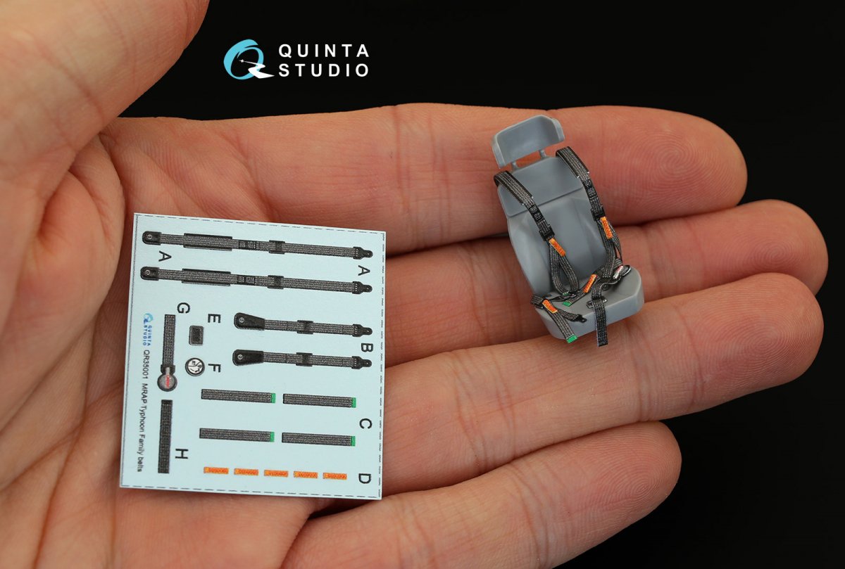 Quinta Studio QR35001 MRAP Typhoon Family belts for 1 seat, 3D-Printed &amp;amp; coloured on decal paper (for all kits) 1/35 – immagine 3