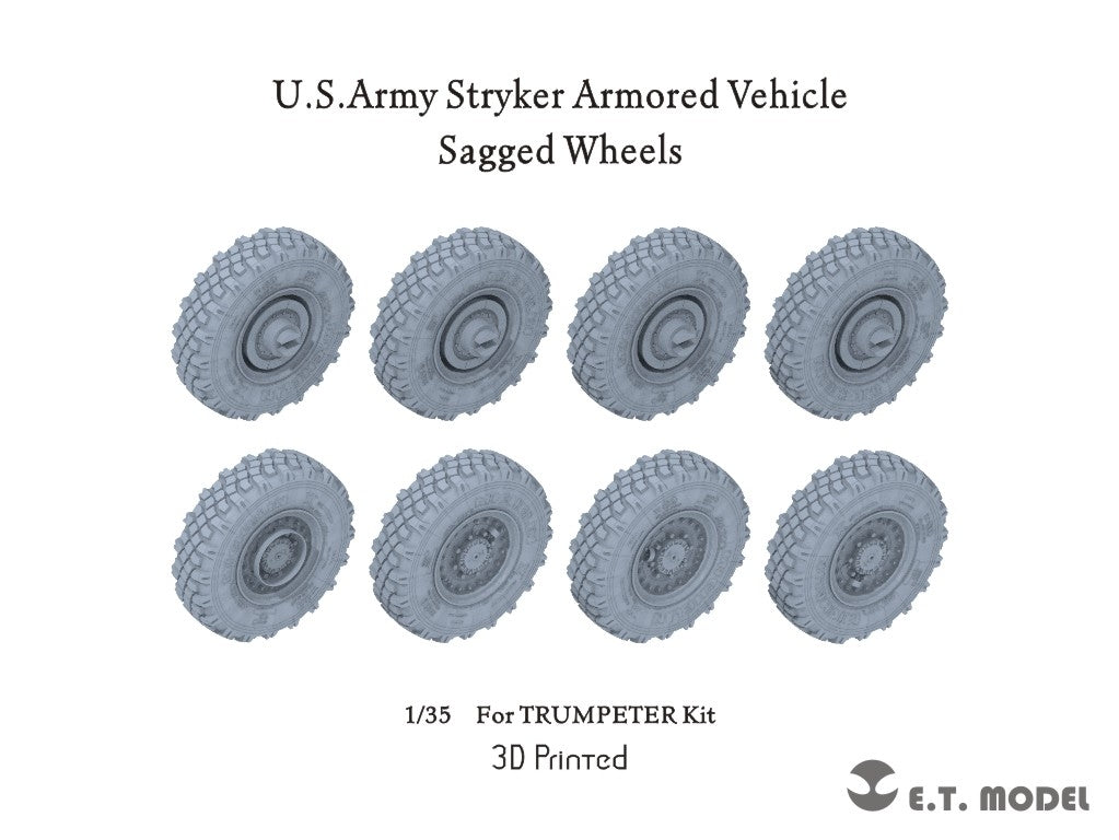 ET Model P35-158 USArmy Stryker Armored Vehicle Sagged Wheels For TRUMPETER Kit 1/35