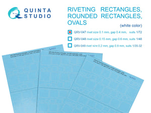 Quinta Studio QRV-047 Triple riveting rows (rivet size 0.25 mm, gap 1.0 mm, suits 1/24 scale), Black color, total length 3.2 m/10.5 ft 1/72