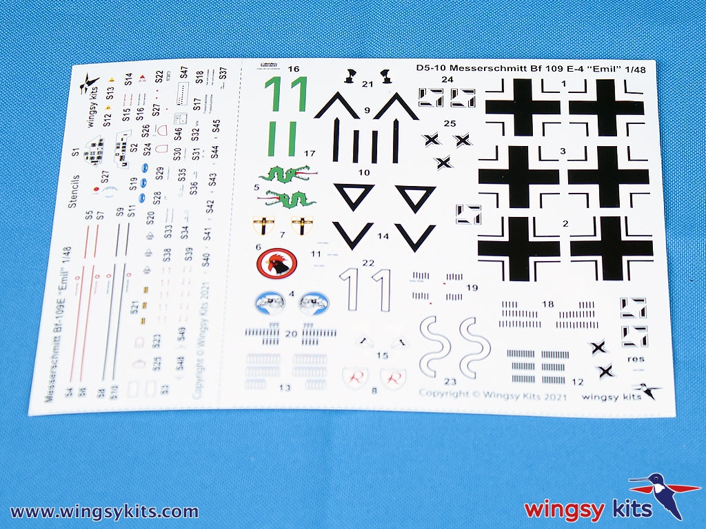 Wingsy Kits D5-10 German WWII Fighter MESSERSCHMITT Bf 109 E-4 1/48 – imagen 8