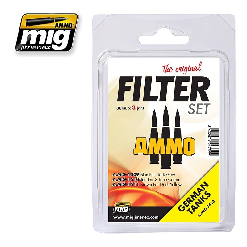 Kit de filtres AMMO of Mig Jimenez 7453 pour chars allemands 3x30ml