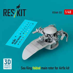 RESKIT RSU48-0353 Sea King folded main rotor for Airfix kit (3D printed) 1/48
