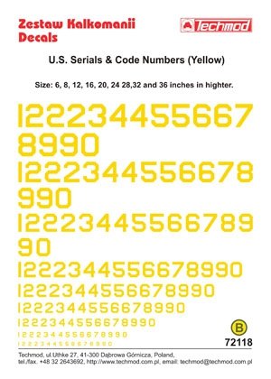 Techmod 72118 - U.S. Serial &amp;amp; Code Numbers 1/72 – imagen 2