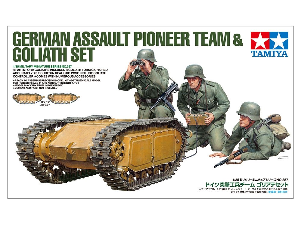 Tamiya 35357 Équipe de pionniers d&amp;#39;assaut allemands / Goliath Set 1/35