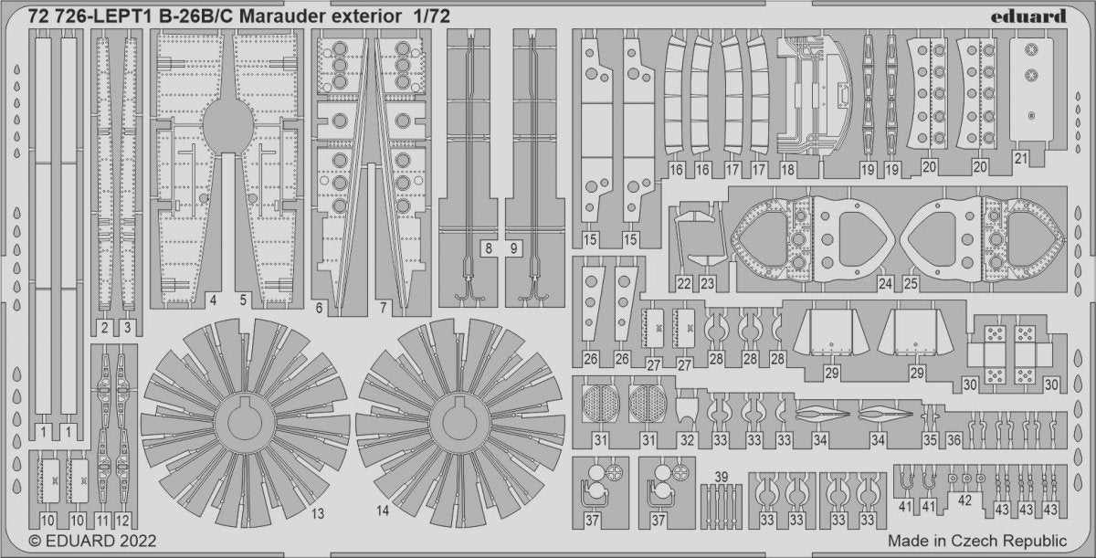 Eduard 72726 B-26B/ C Marauder exterior HOBBY 2000, HASEGAWA 1/72 – image 2