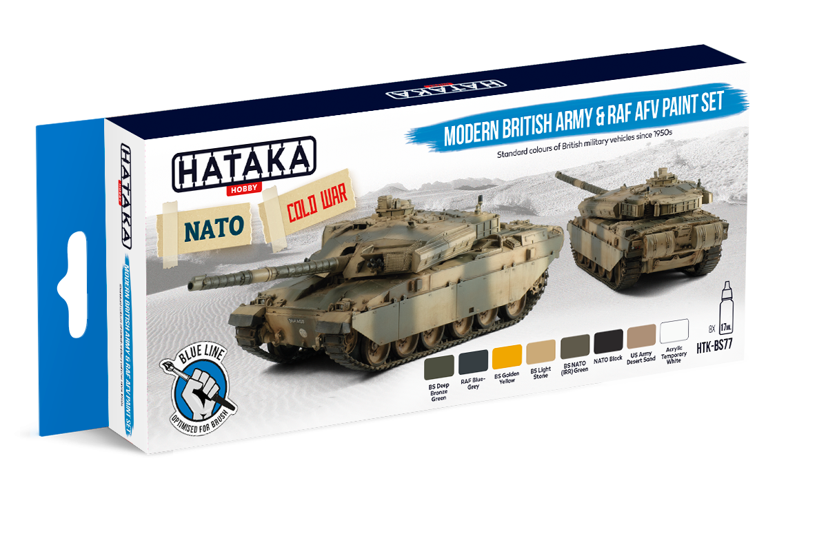 Hataka HTK-BS77 Modern British Army &amp;amp; RAF AFV paint set (8x17ml)