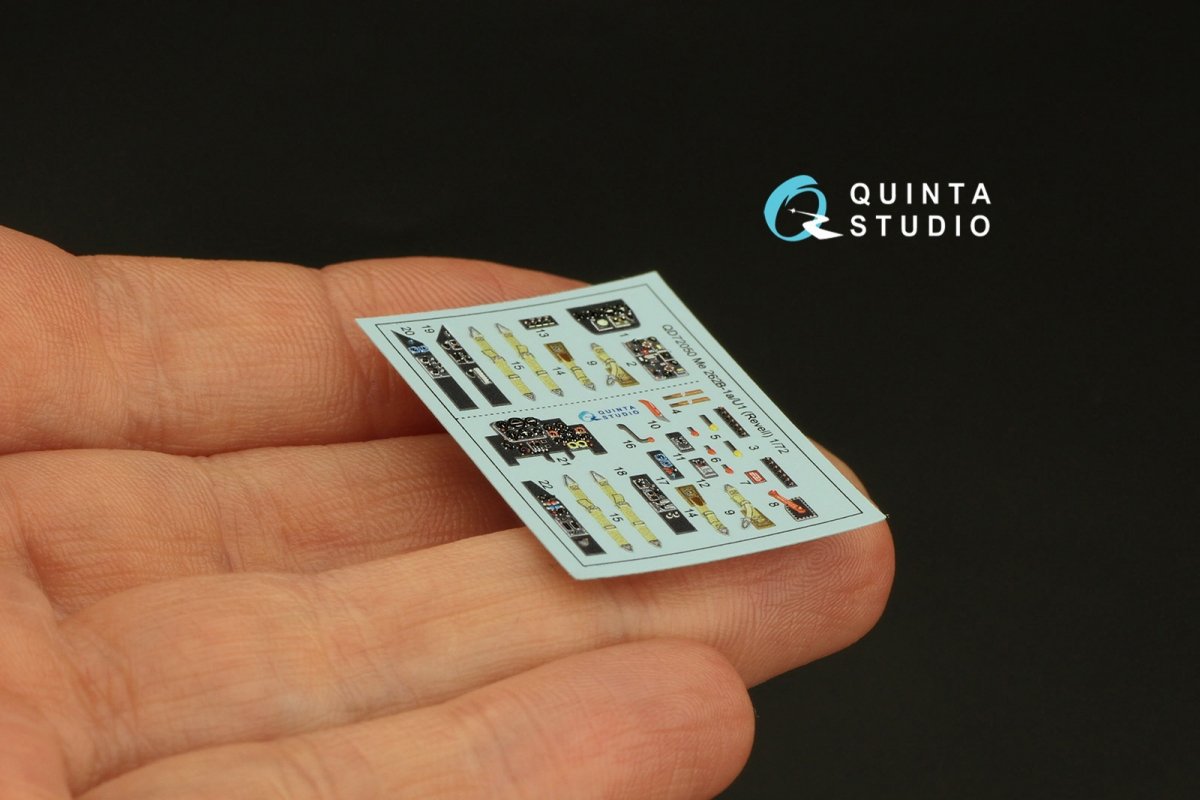 Quinta Studio QD72050 Me-262B-1a/U1 3D-Printed &amp;amp; coloured Interior on decal paper (Revell) 1/72 – imagen 5