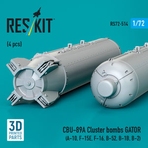 RESKIT RS72-0514 CBU-89A cluster bombs GATOR (4 pcs) (3D Printed) 1/72 – zdjęcie 3