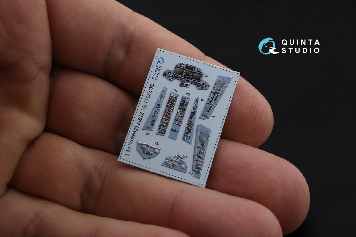 Quinta Studio QD72011 Su-27SM 3D-Printed &amp;amp; coloured Interior on decal paper (for Zvezda kit) 1/72 – immagine 5