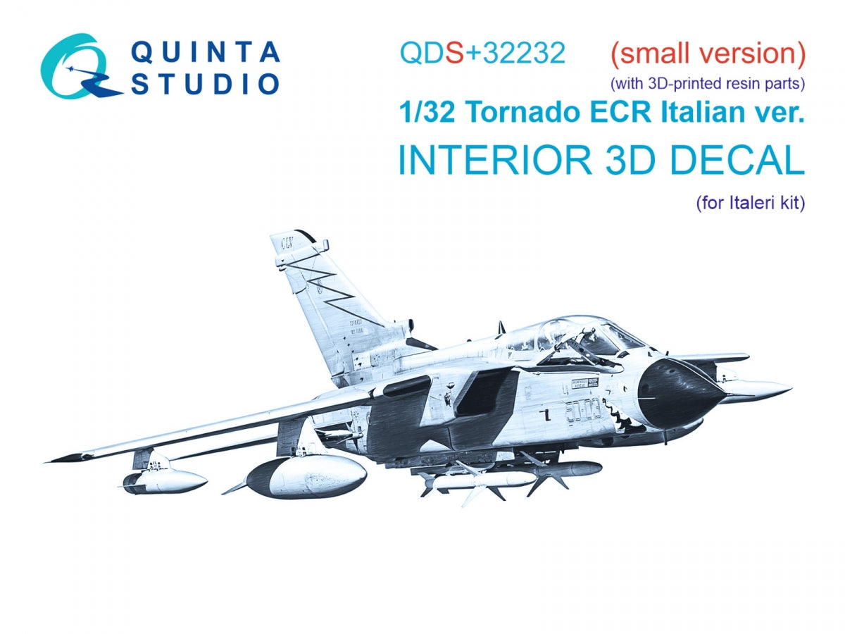 Quinta Studio QDS+32232 Tornado ECR Italian 3D-Printed &amp;amp; coloured Interior on decal paper (Italeri) (Small version) (with 3D-printed resin parts) 1/32