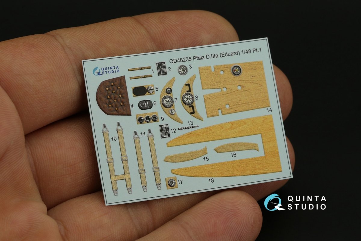 Quinta Studio QD48235 Pfalz D.IIIa 3D-Printed &amp;amp; coloured Interior on decal paper (Eduard) 1/48 – Bild 4