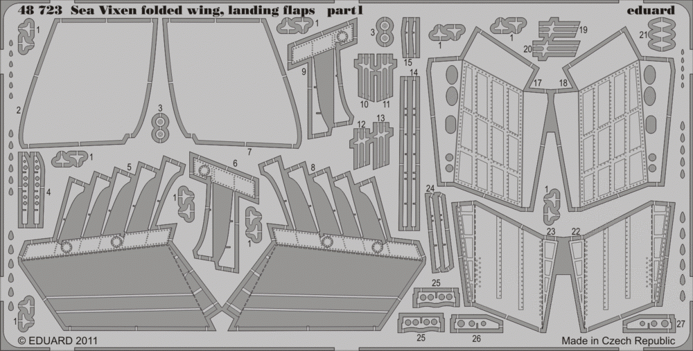 Eduard 48723 Sea Vixen folded wings, landing flaps 1/48 Airfix – imagen 2