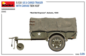 MiniArt 35443 G-518 US 1t CARGO TRAILER WITH CANVAS BEN HUR 1/35 – imagen 5
