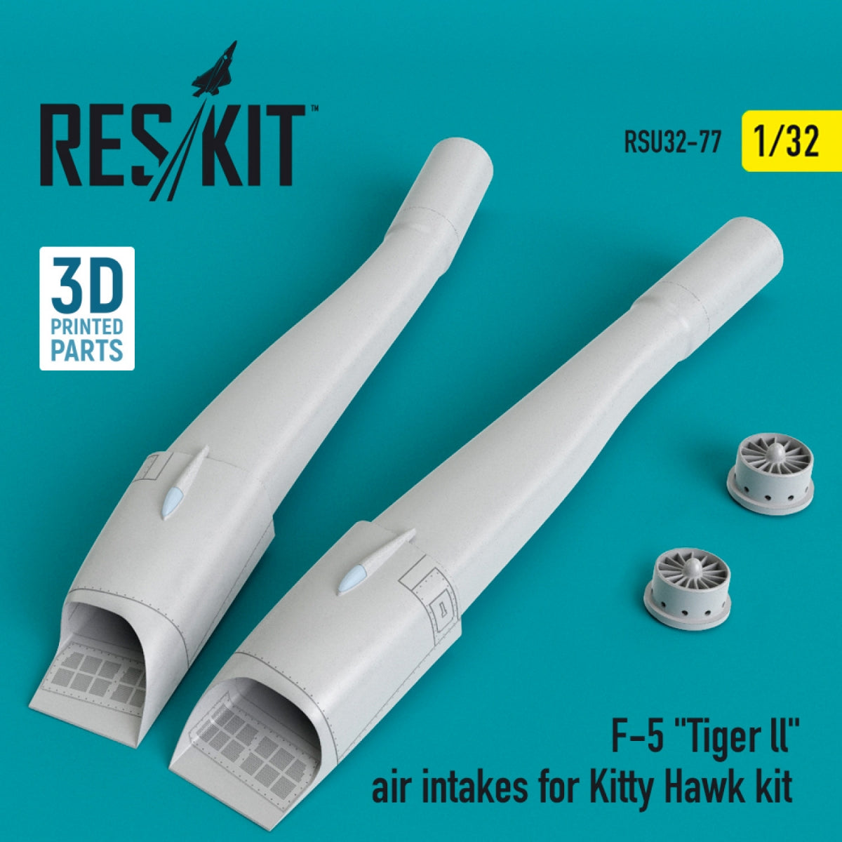 RESKIT RSU32-0077 F-5 "TIGER LL" AIR INTAKES FOR KITTY HAWK KIT (3D PRINTED) 1/32