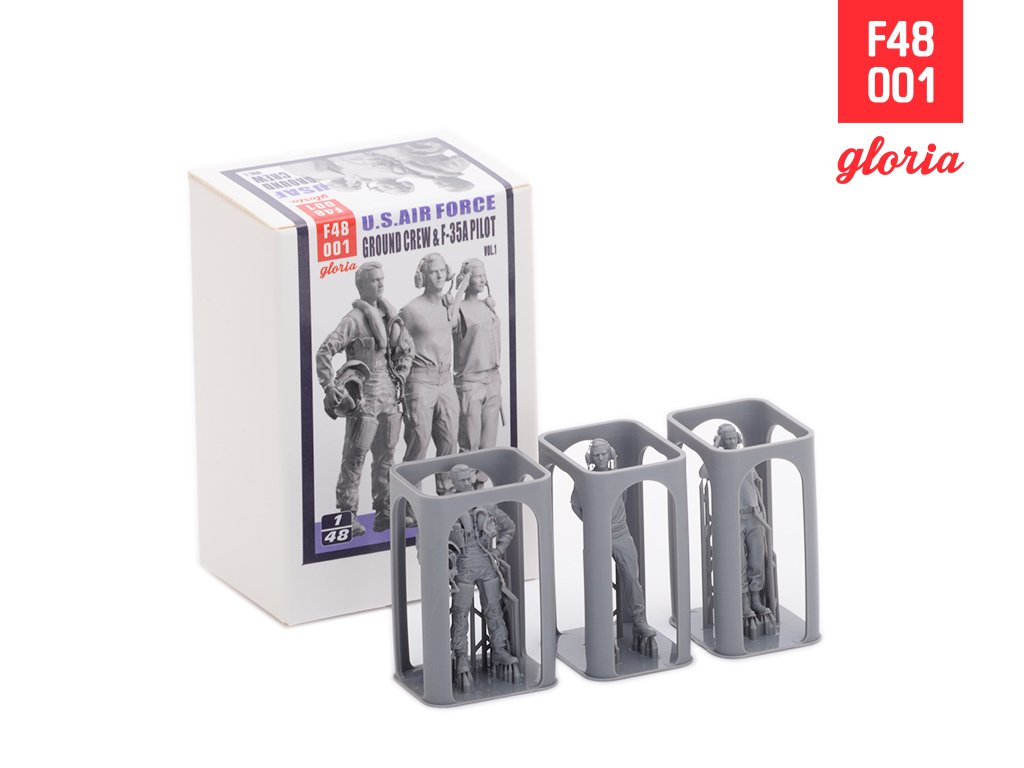 Gloria F48001 Ground Crew US Air Force vol.1 3D Printed Figures x 3 1/48 – imagen 3