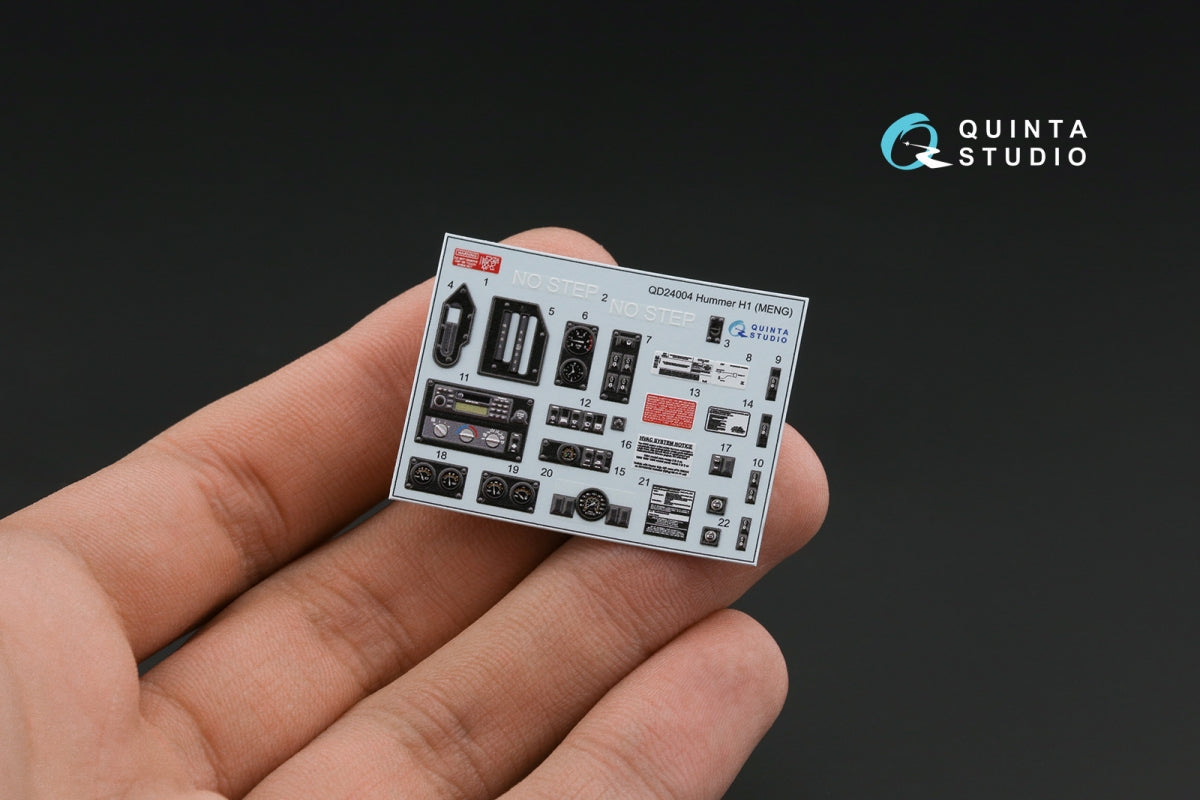 Quinta Studio QD24004 Hummer H1 3D-Printed &amp;amp; coloured Interior on decal paper (MENG) 1/24 – Bild 4