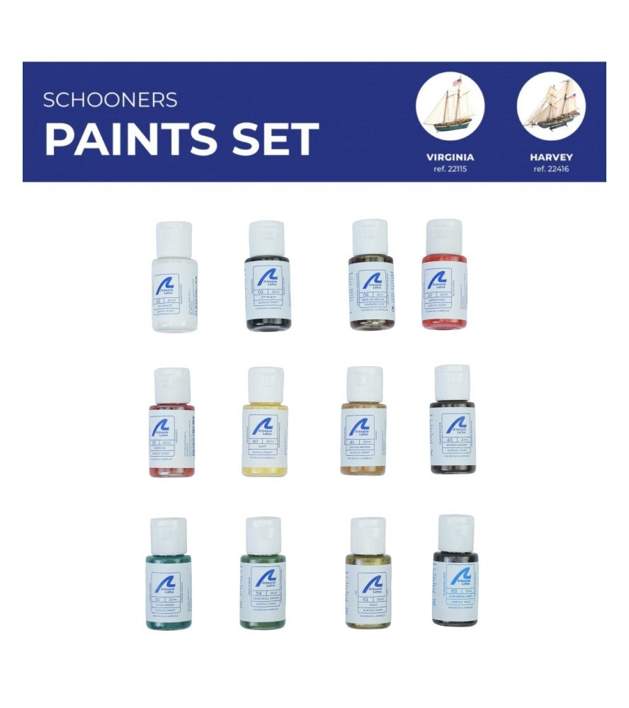 ARTESANIA LATINA 277PACK21 Zestaw farb akrylowych 12x20 ml - Schooners (Virginia, Harvey)
