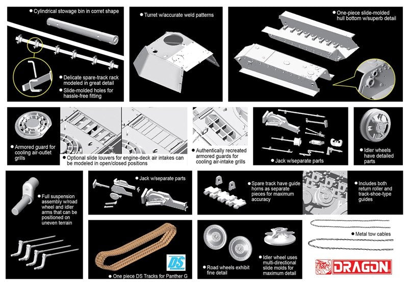 Dragon 6847 Pz.Bef.Wg.V Panther Ausf.G 1/35 – immagine 5