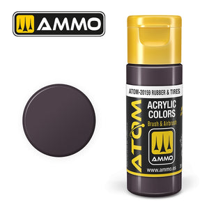 AMMO de Mig Jimenez 20159 ATOM COLOR Caoutchouc et pneus 20ml