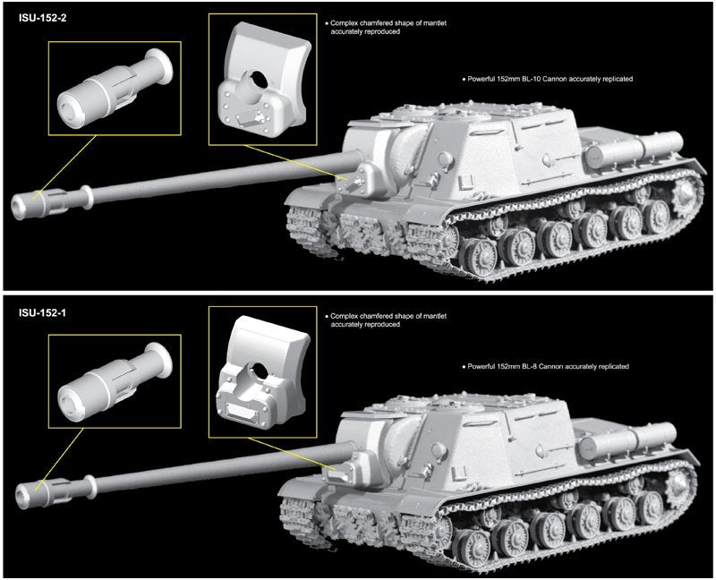 Dragon 6796 ISU-152-2 155mm BL-10 Cannon 2in1 1/35 – immagine 2
