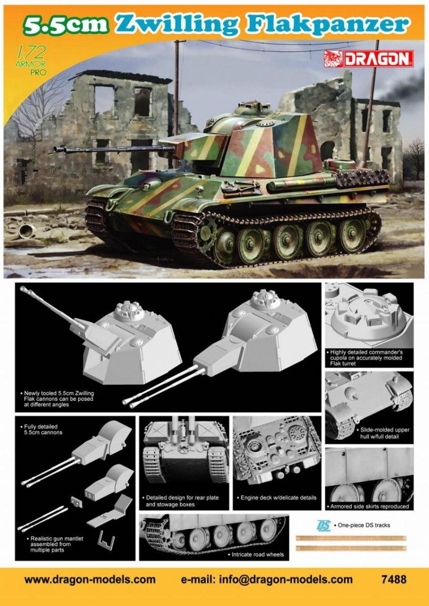 Dragon 7488 5.5cm Zwilling Flakpanzer 1/72