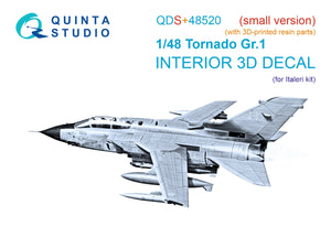 Quinta Studio QDS+48520 Tornado Gr.1 3D-Printed coloured Interior on decal paper (Italeri) (small version) (with 3D-printed resin parts) 1/48