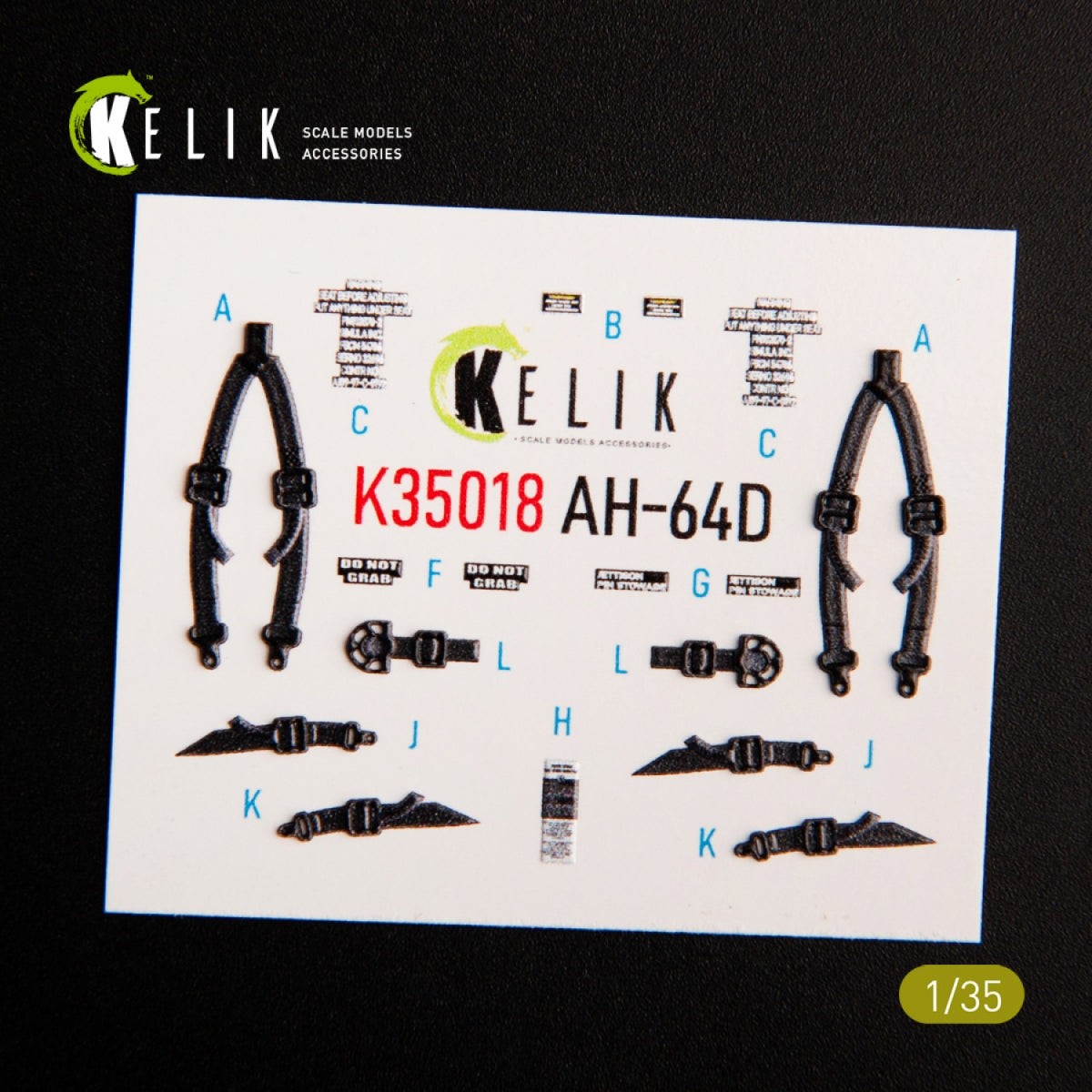 KELIK K35018 AH-64D APACHE INTERIOR 3D DECALS FOR TAKOM KIT 1/35 – zdjęcie 3