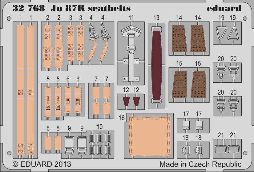 Ceintures de sécurité Eduard 32768 Ju 87R 1/32 Trumpeter