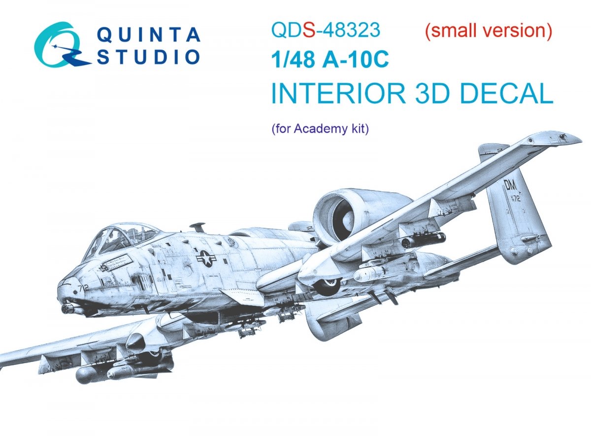 Intérieur imprimé en 3D et coloré sur papier décalcomanie Quinta Studio QDS-48323 A-10C (Academy) (Petite version) 1/48