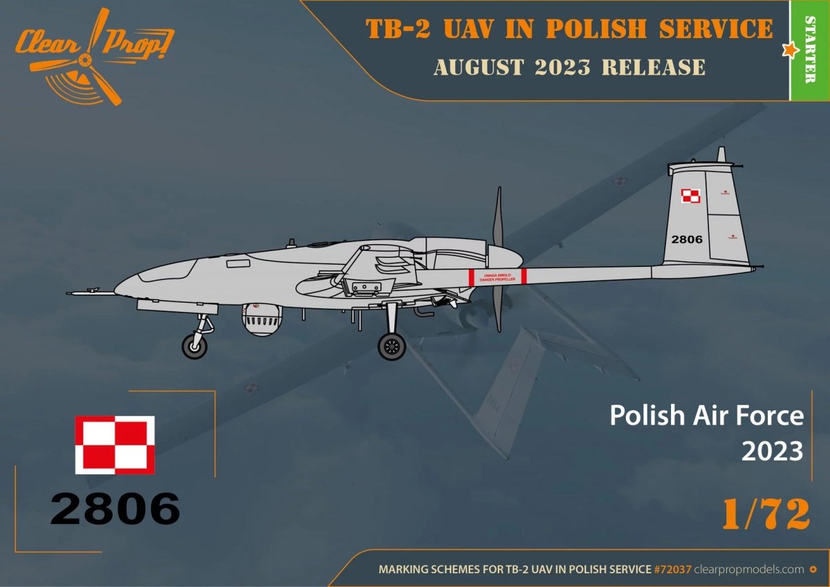 Clear Prop! CP72037 TB.2 UAV in Polish service STARTER KIT 1/72 – immagine 4