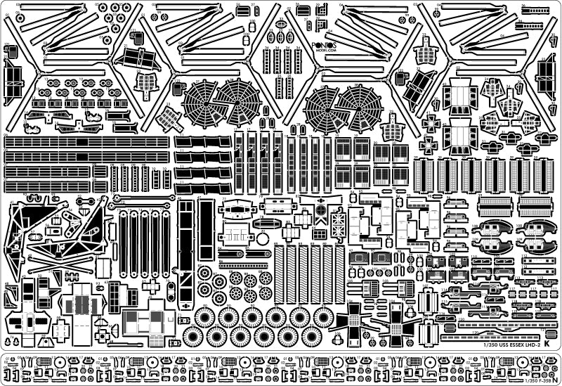 Pontos 37001R1 USS LHD-2 Essex Kit+Detail Up Set 1/350 – imagen 11