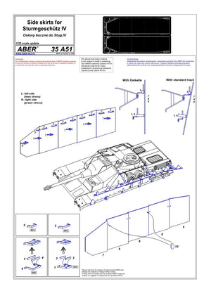 Aber 35A051 Osłony boczne do Sturmgeschutz IV 1/35 – imagen 4