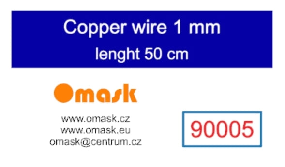 Fil de cuivre Omask 90005, diamètre 1,0 mm, longueur 50 cm