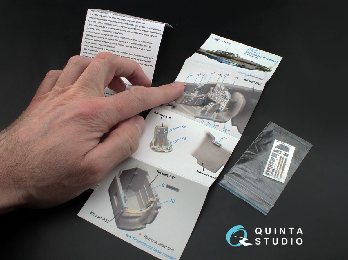 Quinta Studio QD72008 IL-2 Shturmovik 3D-Printed &amp;amp; coloured Interior on decal paper (for Tamiya kit) 1/72 – imagen 3
