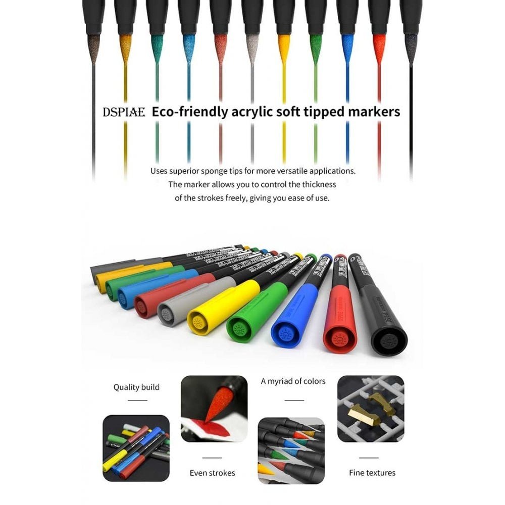 DSPIAE MKM-05 Metallic Green Soft Tipped Marker Pen – immagine 5