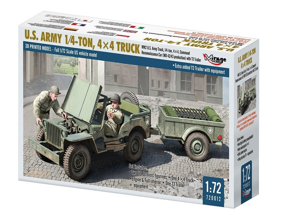 Mirage Hobby 720012 Camion 4x4 de l&amp;#39;armée américaine, 1/4 de tonne, échelle 1/72
