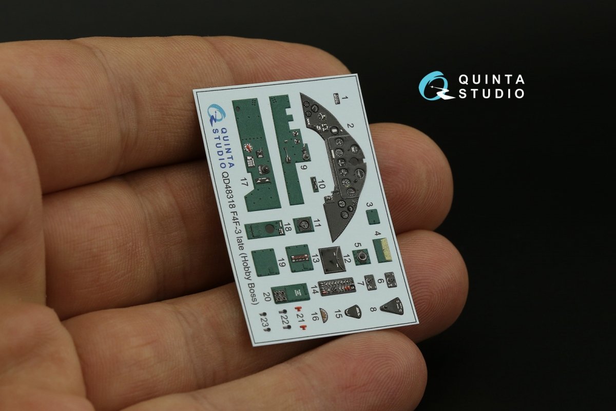Quinta Studio QD48318 F4F-3 late 3D-Printed &amp;amp; coloured Interior on decal paper (Hobby Boss) 1/48 – imagen 4