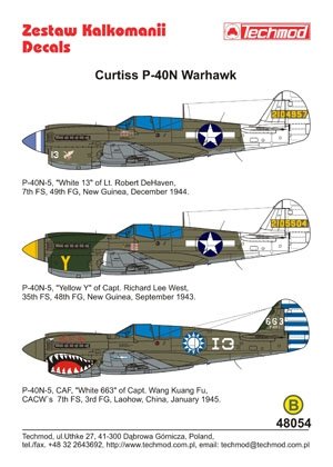 Techmod 48054 - Curtiss P-40N-5 Warhawk 1/48 – image 2