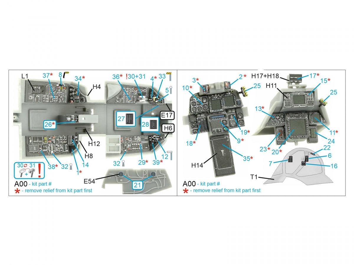 Quinta Studio QDS-48405 F-14D 3D-Printed &amp;amp; coloured Interior on decal paper (Hobby Boss) (Small version) 1/48 – Bild 2