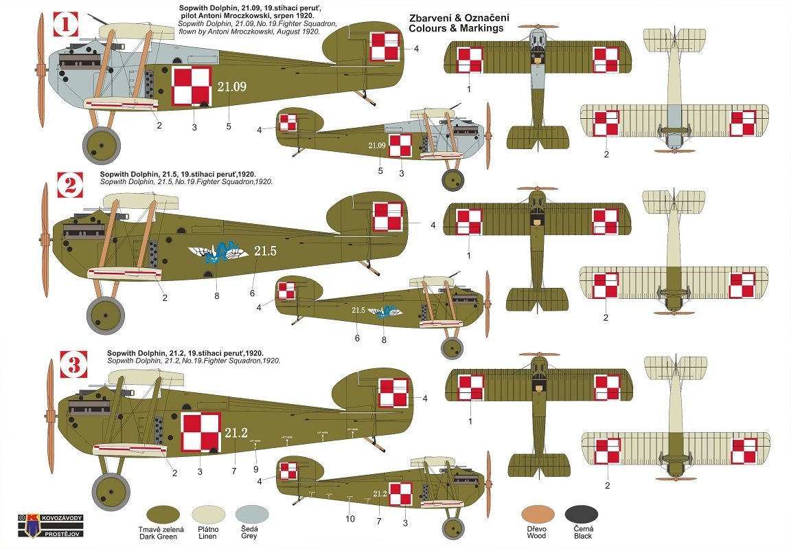 Kovozavody Prostejov KPM0275 Sopwith Dolphin „In Polish Services“ 1/72 – Bild 2