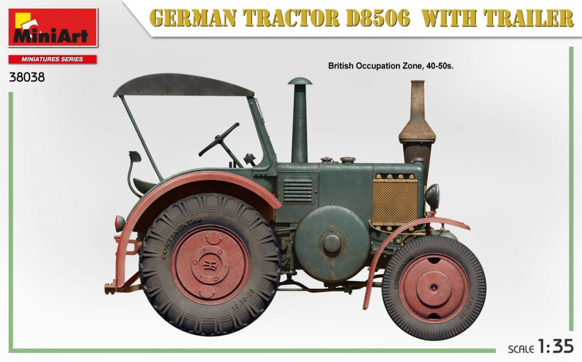 MiniArt 38038 German Tractor D8506 with trailer 1/35 – imagen 6