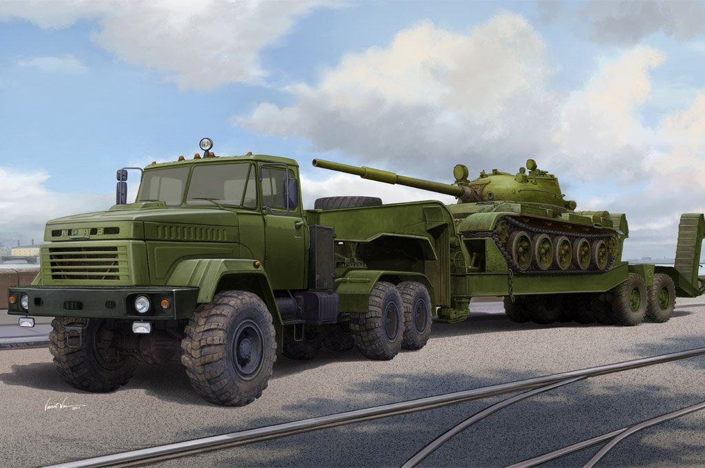 Hobby Boss 85513 Ukraine KrAZ-6446 Tractor with MAZ/ChMZAP-5247G semitrailer 1/35